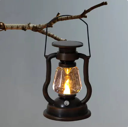 Retro Solar LED Lantern, Flameless Outdoor Hanging Light - Kim’s Signature Beauty & Accessories