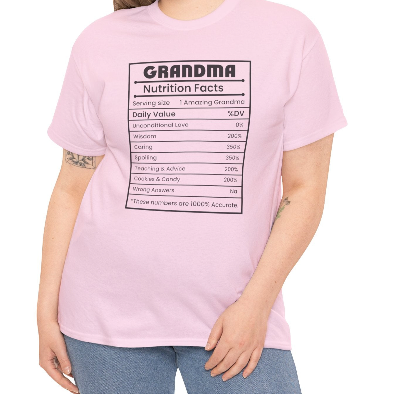 Grandma Nutritional Facts Tee - Kim’s Signature Beauty & Accessories (Store description)