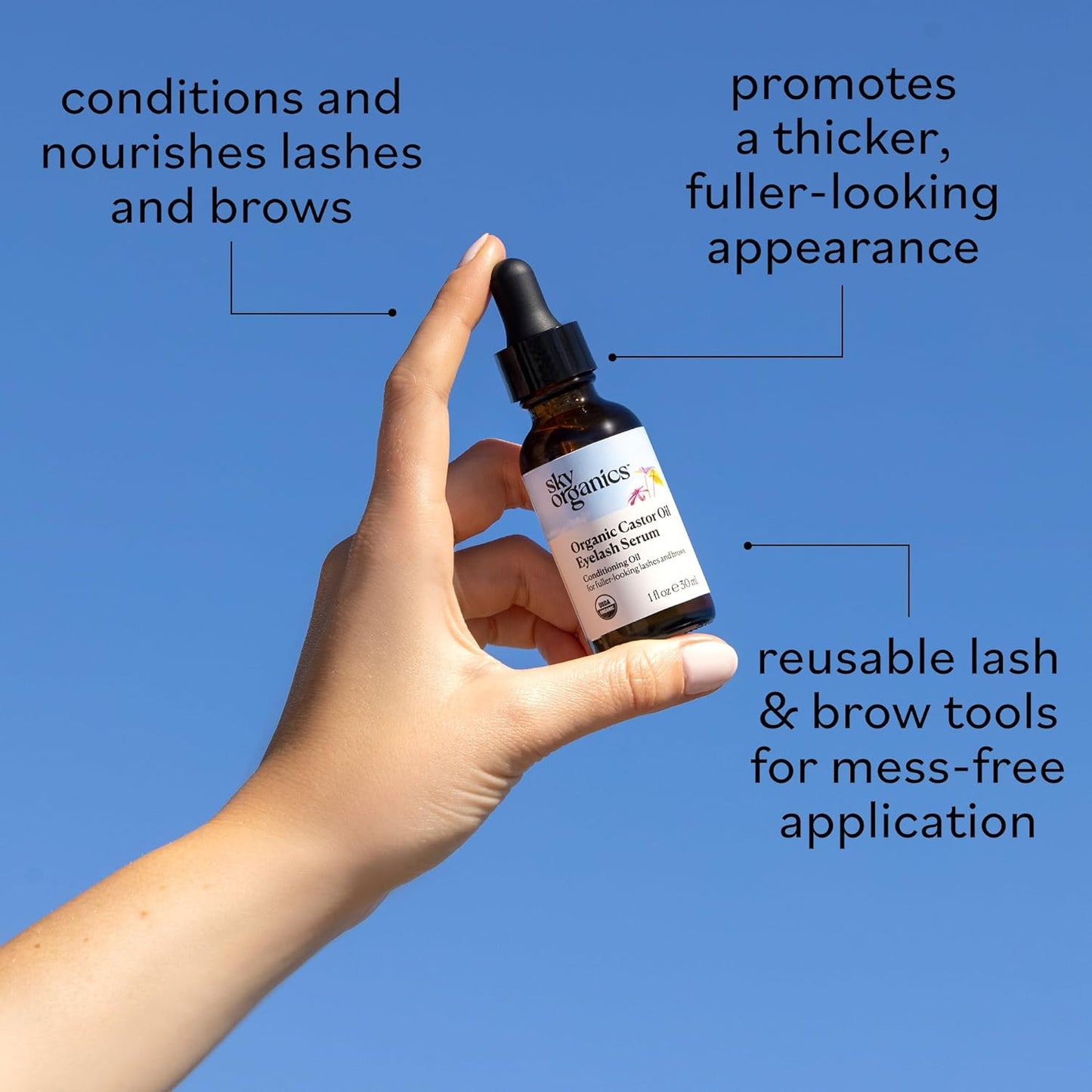 Sky Organics Organic Castor Oil Eyelash & Brow Serum - Kim’s Signature Beauty & Accessories (Store description)