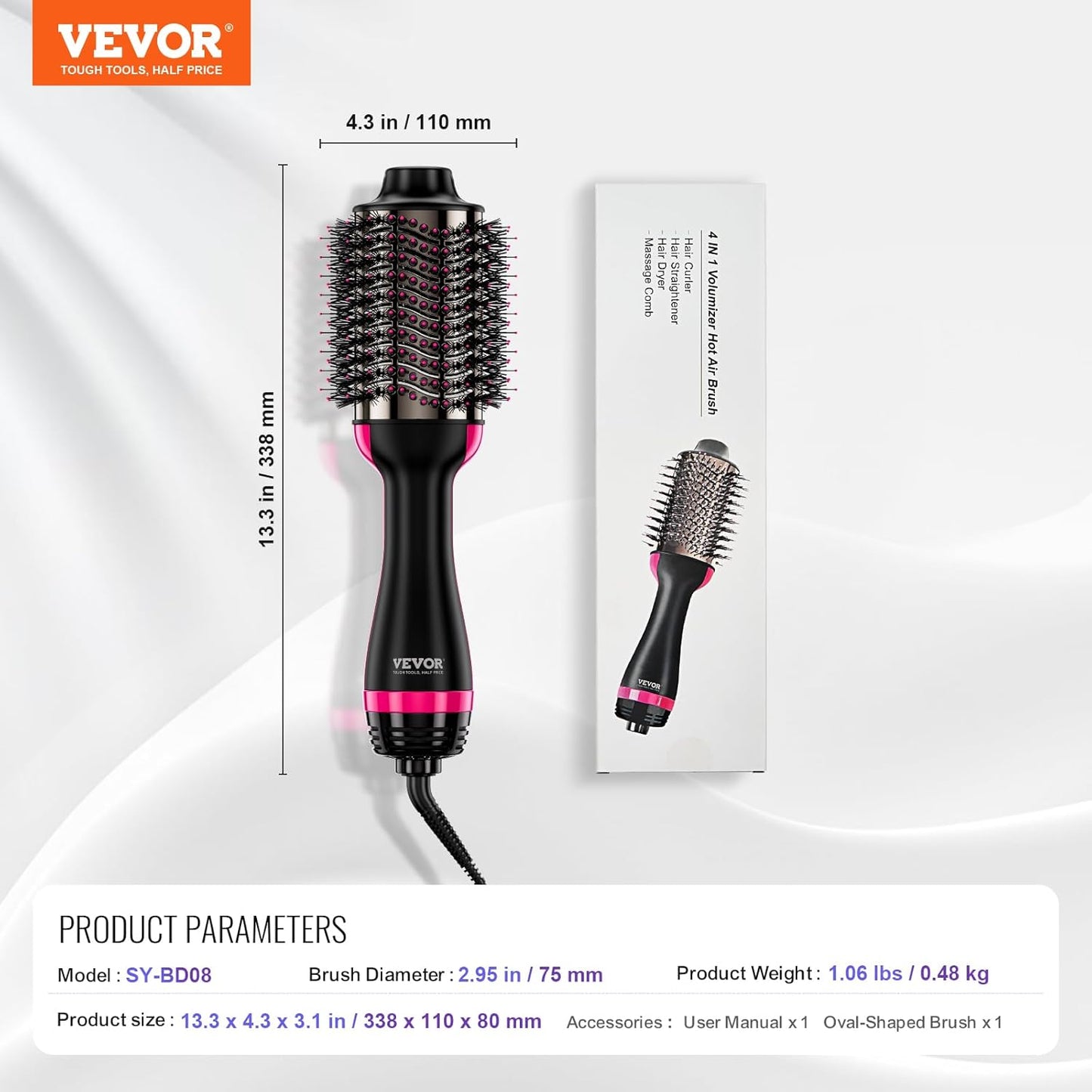 VEVOR 4-in-1 Hair Dryer Brush – Dry, Style & Volumize with Less Frizz - Kim’s Signature Beauty & Accessories (Store description)