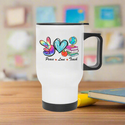 Peace, Love, Teach, Tumbler - Kim’s Signature Beauty & Accessories
