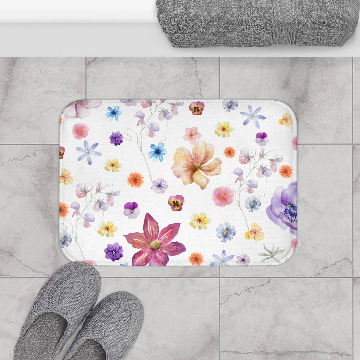 Multi color Flowers |Bath Mat - Kim’s Signature Beauty & Accessories (Store description)