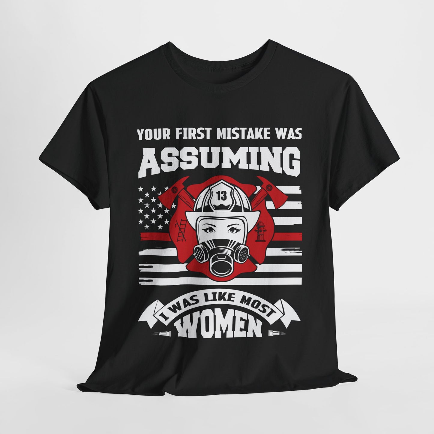 Not Your Average Woman | Firefighter Tee - Kim’s Signature Beauty & Accessories (Store description)