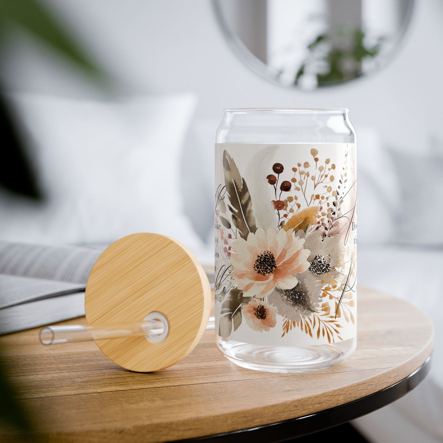 Luke 1:37 Inspirational 16oz Sipper Glass- 16oz - Kim’s Signature Beauty & Accessories