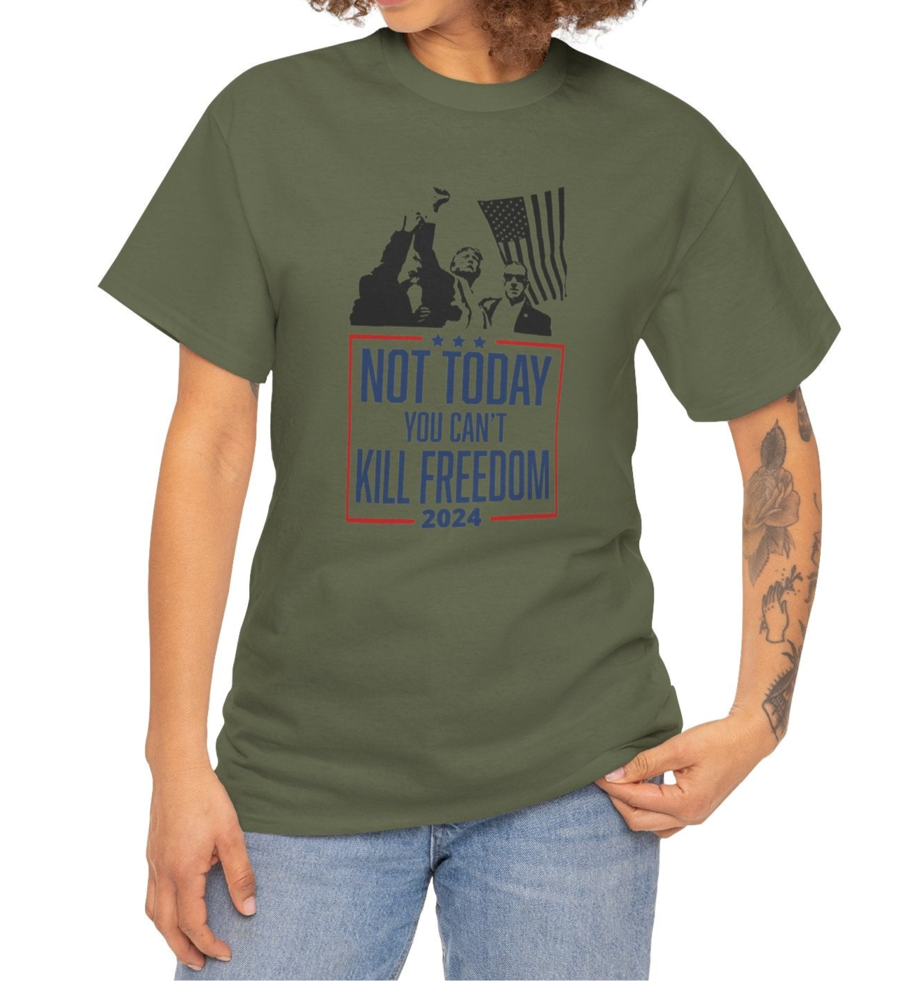 Trump-You Can’t Kill Freedom Tee - Kim’s Signature Beauty & Accessories (Store description)