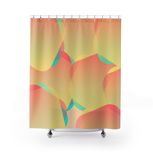 Pink, Orange, Blue Retro | Shower Curtain - Kim’s Signature Beauty & Accessories