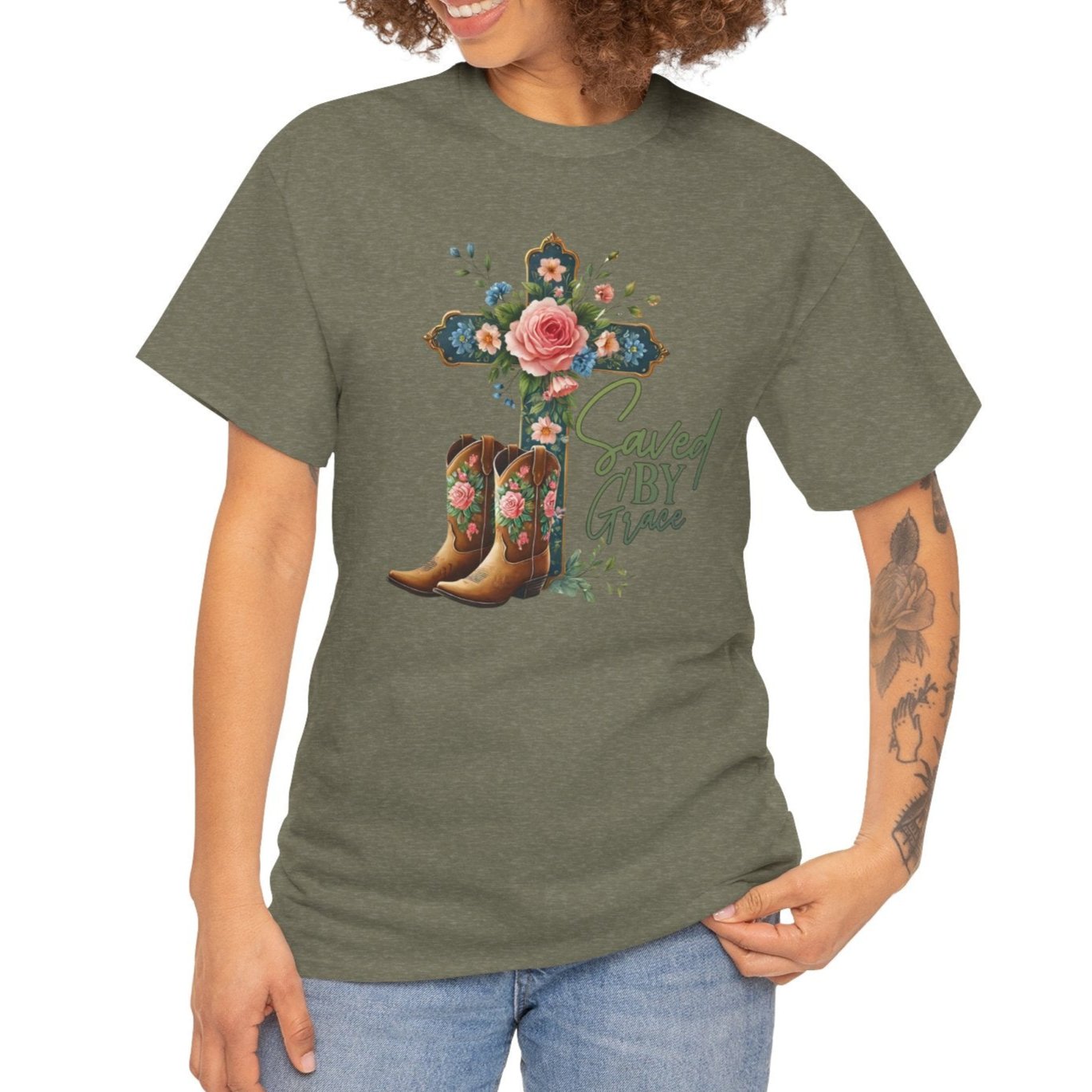 Saved By Grace Tee - Kim’s Signature Beauty & Accessories (Store description)