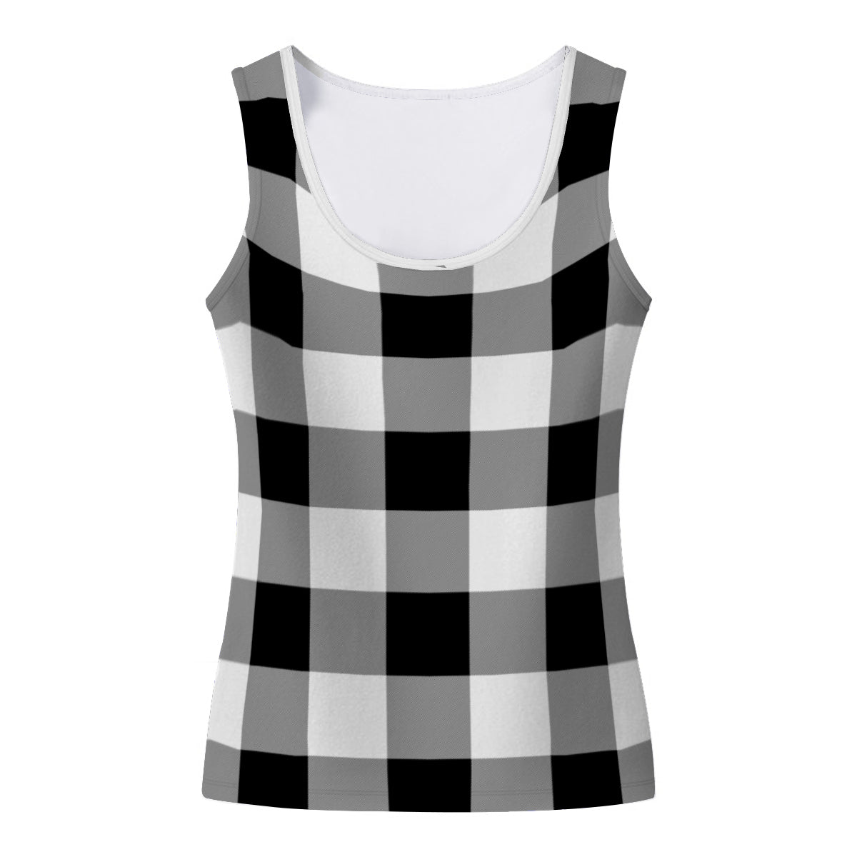 Black & White Checkered Tank Top - Kim’s Signature Beauty & Accessories