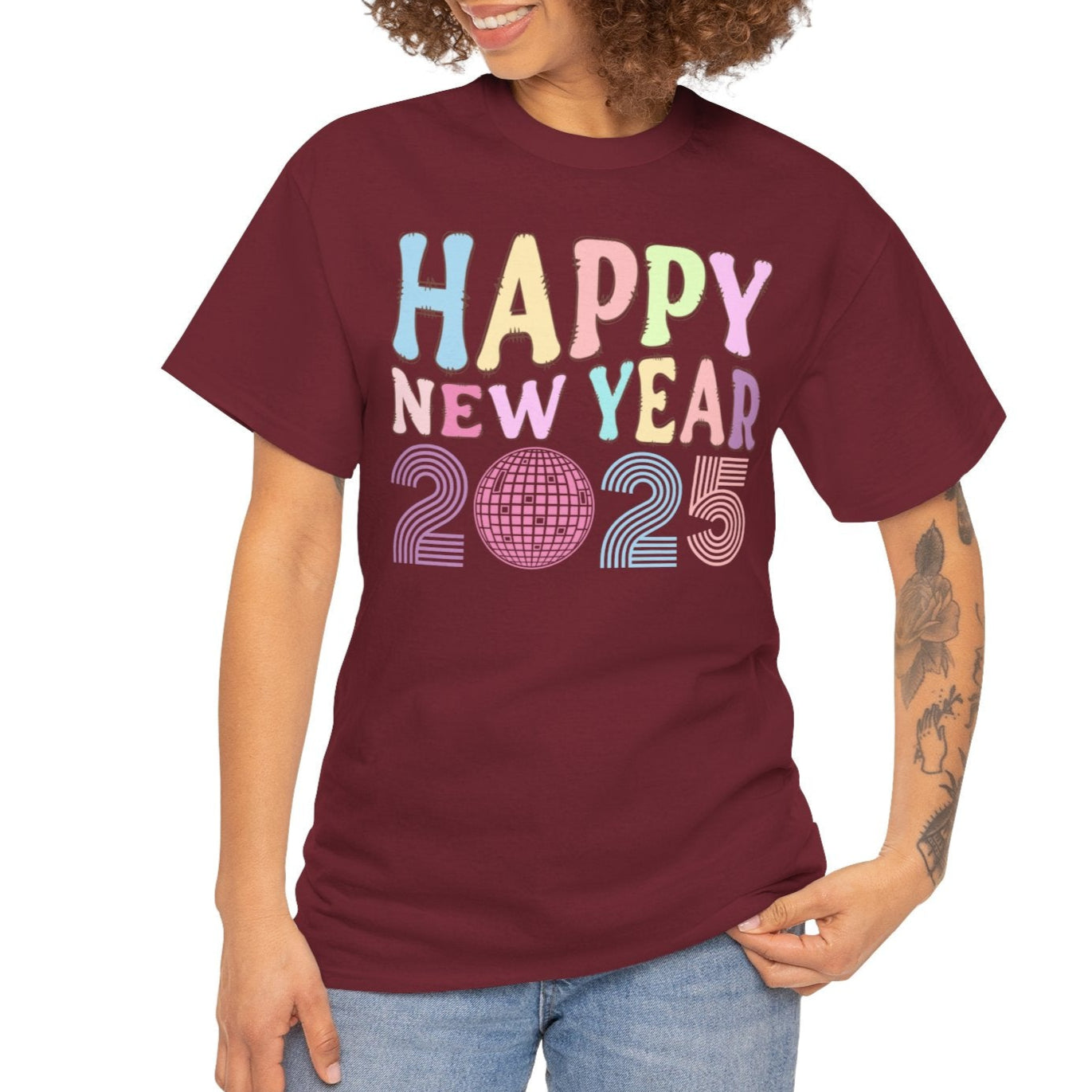 Happy New Year 2025 Retro Tee - Kim’s Signature Beauty & Accessories (Store description)