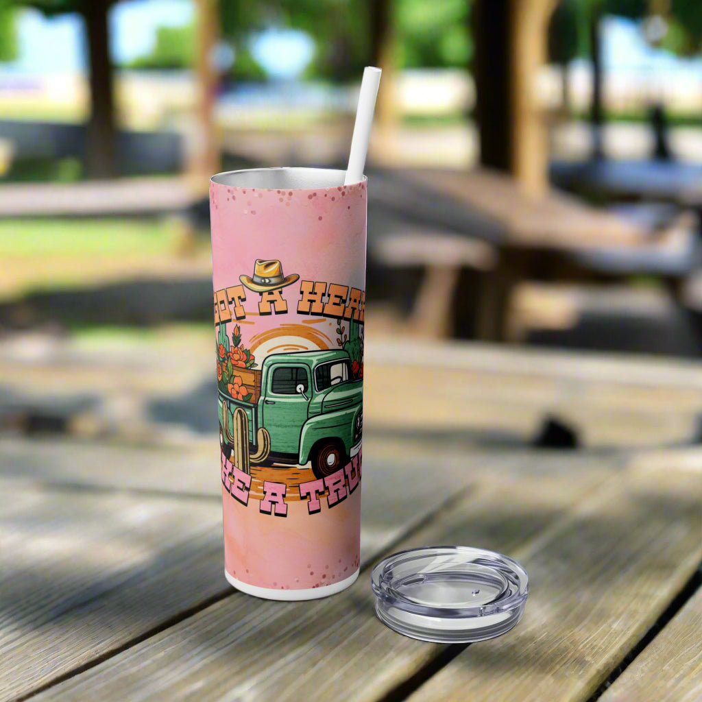 Heart like a TruckTumbler with Straw - Kim’s Signature Beauty & Accessories (Store description)