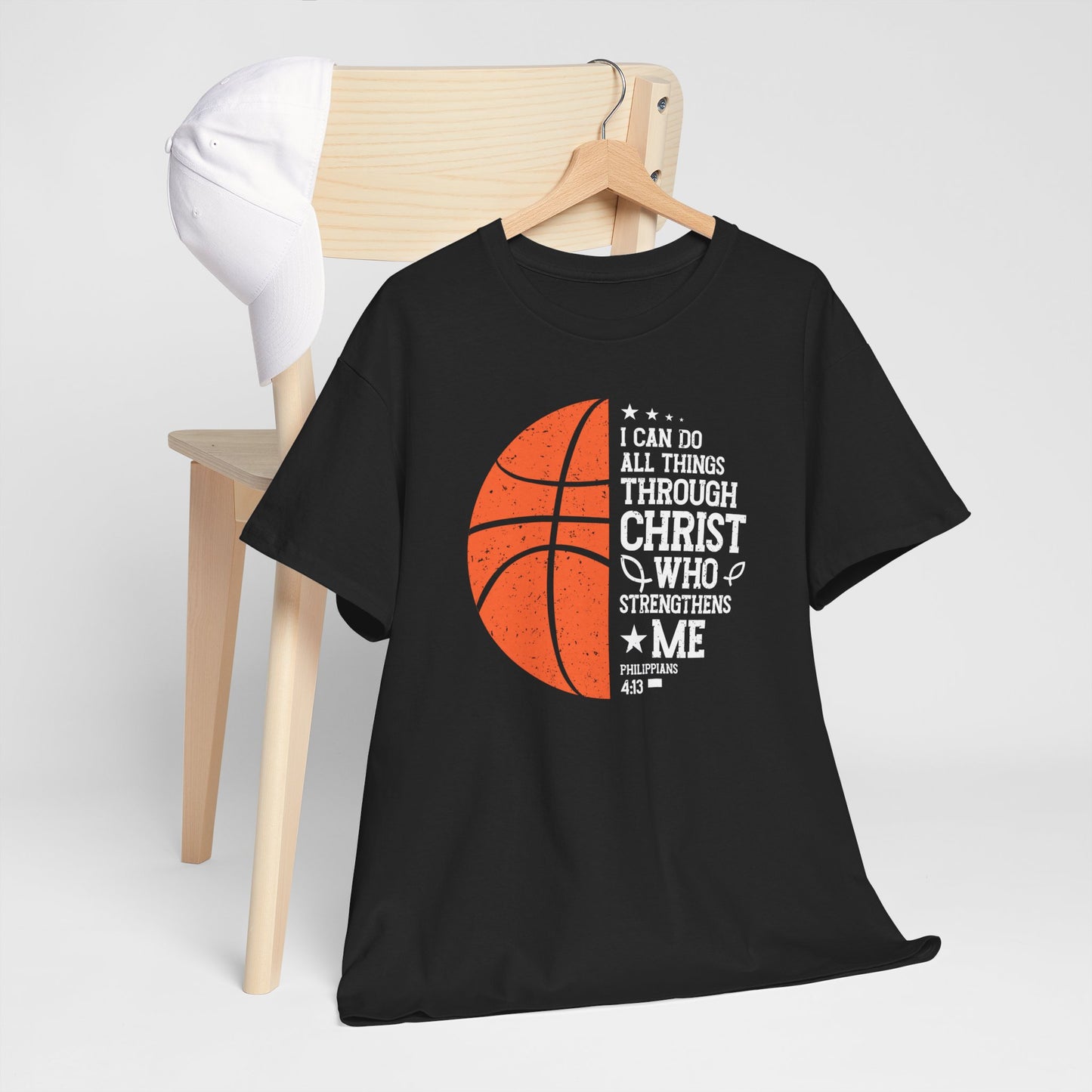 Basketball & Faith Tee – Philippians 4:13 Christian Sports Shirt - Kim’s Signature Beauty & Accessories (Store description)
