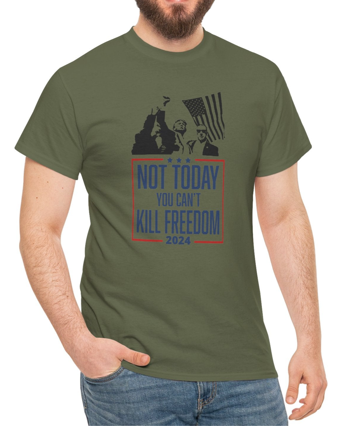Trump-You Can’t Kill Freedom Tee - Kim’s Signature Beauty & Accessories (Store description)