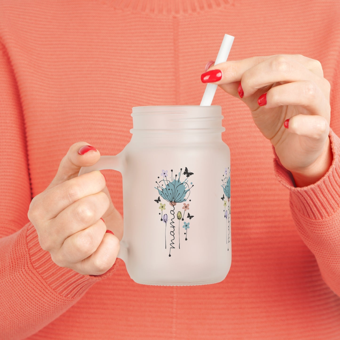Floral Mama Mason Jar - Kim’s Signature Beauty & Accessories