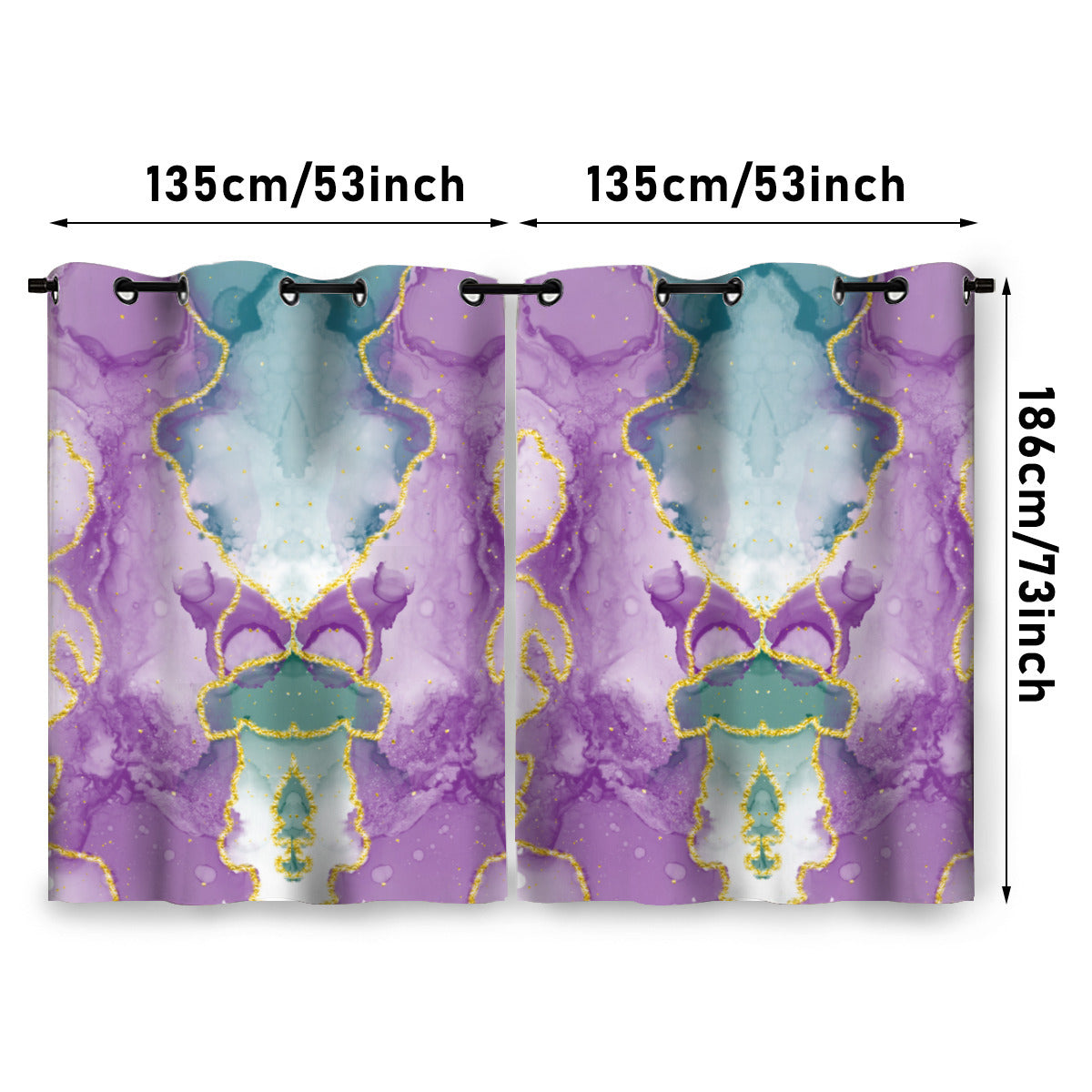 PURPLE, GREEN & GOLD MARBLE | CURTAINS - Kim’s Signature Beauty & Accessories