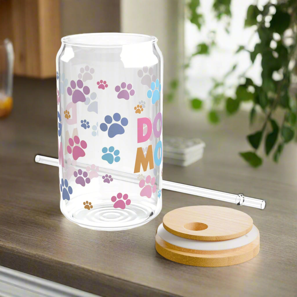 Dog Mom Colorful Pet Paws Sipper Glass - Kim’s Signature Beauty & Accessories