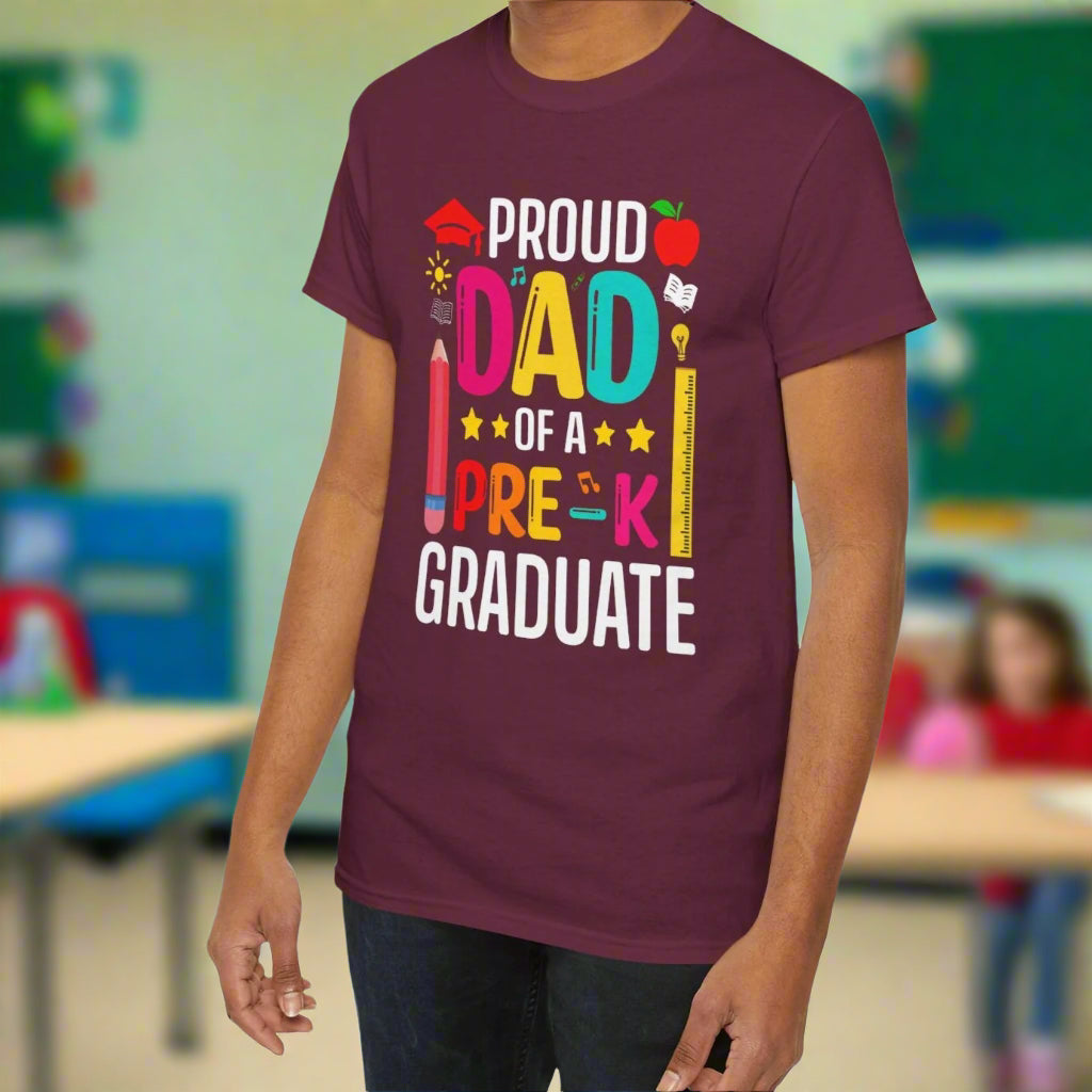 Proud Pre K Grad Dad Cotton Tee - Kim’s Signature Beauty & Accessories