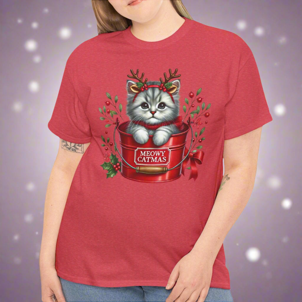 Meowy Catmas – Cute Christmas Cat Tee - Kim’s Signature Beauty & Accessories