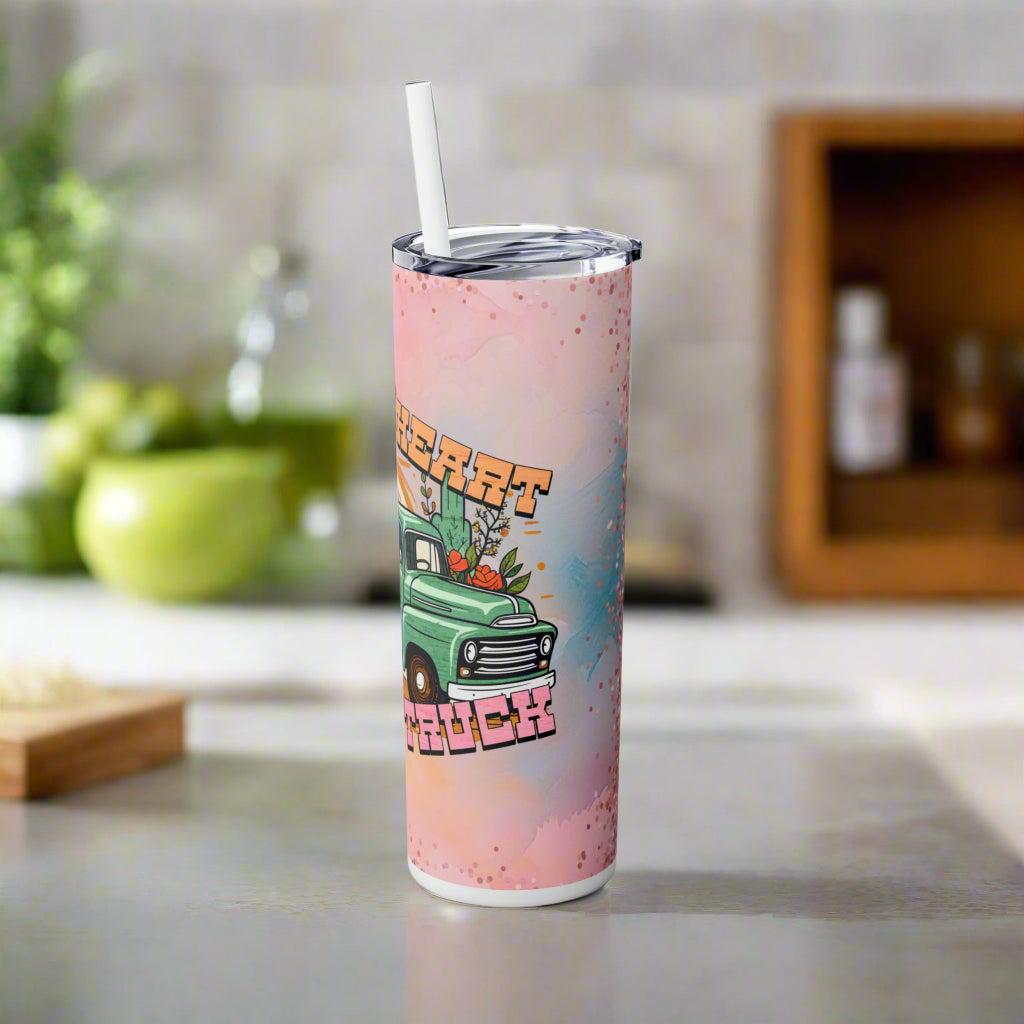 Heart like a TruckTumbler with Straw - Kim’s Signature Beauty & Accessories (Store description)