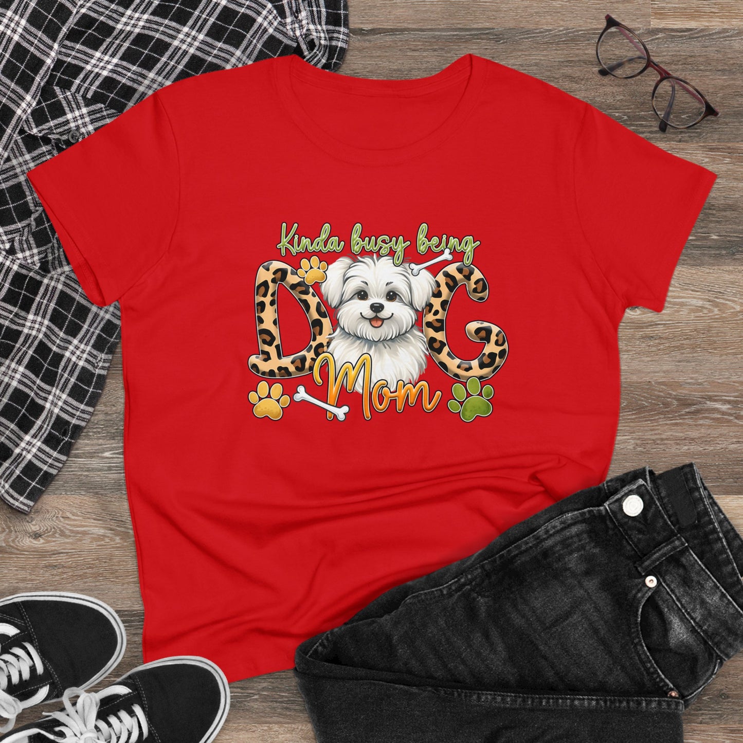 Busy Dog Mom | Cotton Tee - Kim’s Signature Beauty & Accessories (Store description)