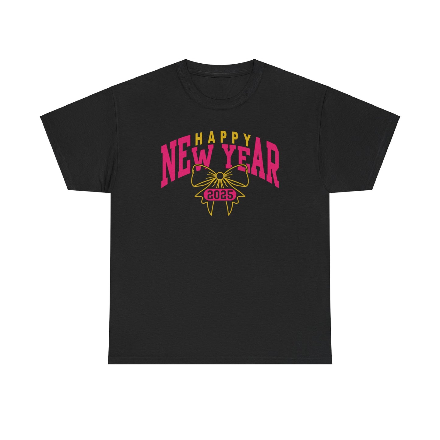 Happy New Year 2025 Bow Cotton Tee - Kim’s Signature Beauty & Accessories (Store description)
