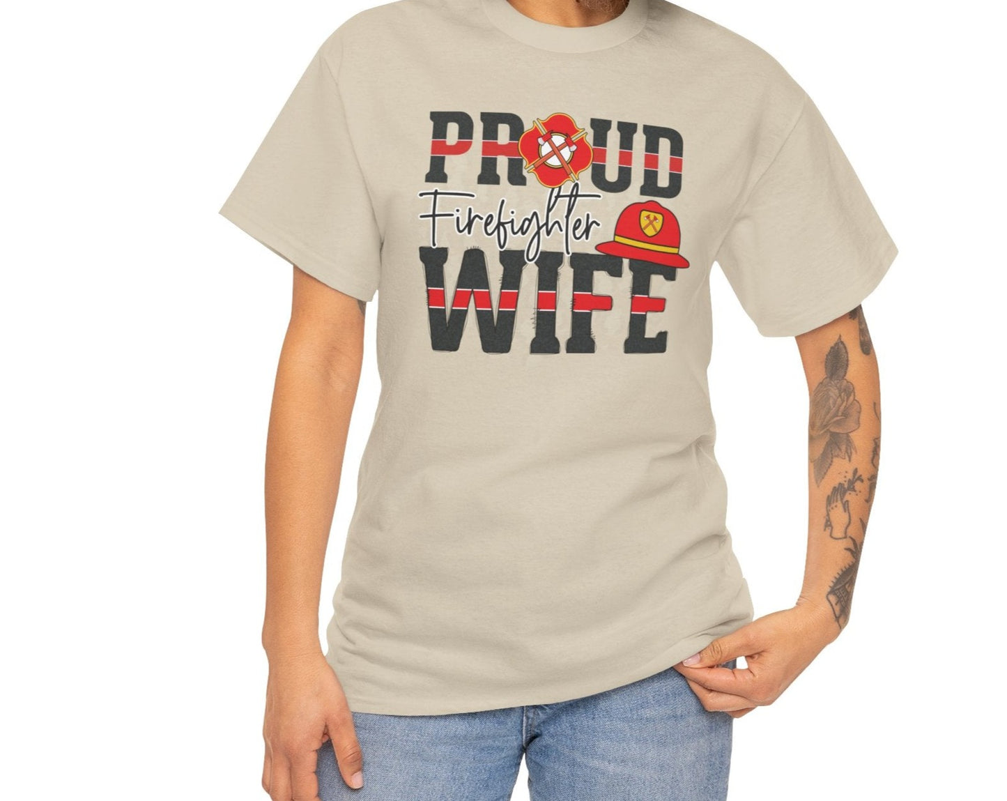 Proud Firefighter Wife Tee - Kim’s Signature Beauty & Accessories (Store description)