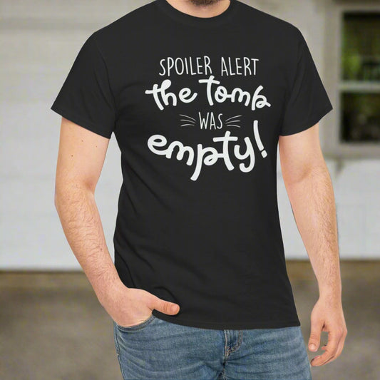 Spoiler Alert: The Tomb Was Empty Cotton Tee - Kim’s Signature Beauty & Accessories