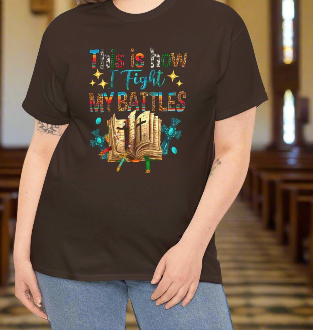 This is How I Fight My Battles Cross Tee - Kim’s Signature Beauty & Accessories