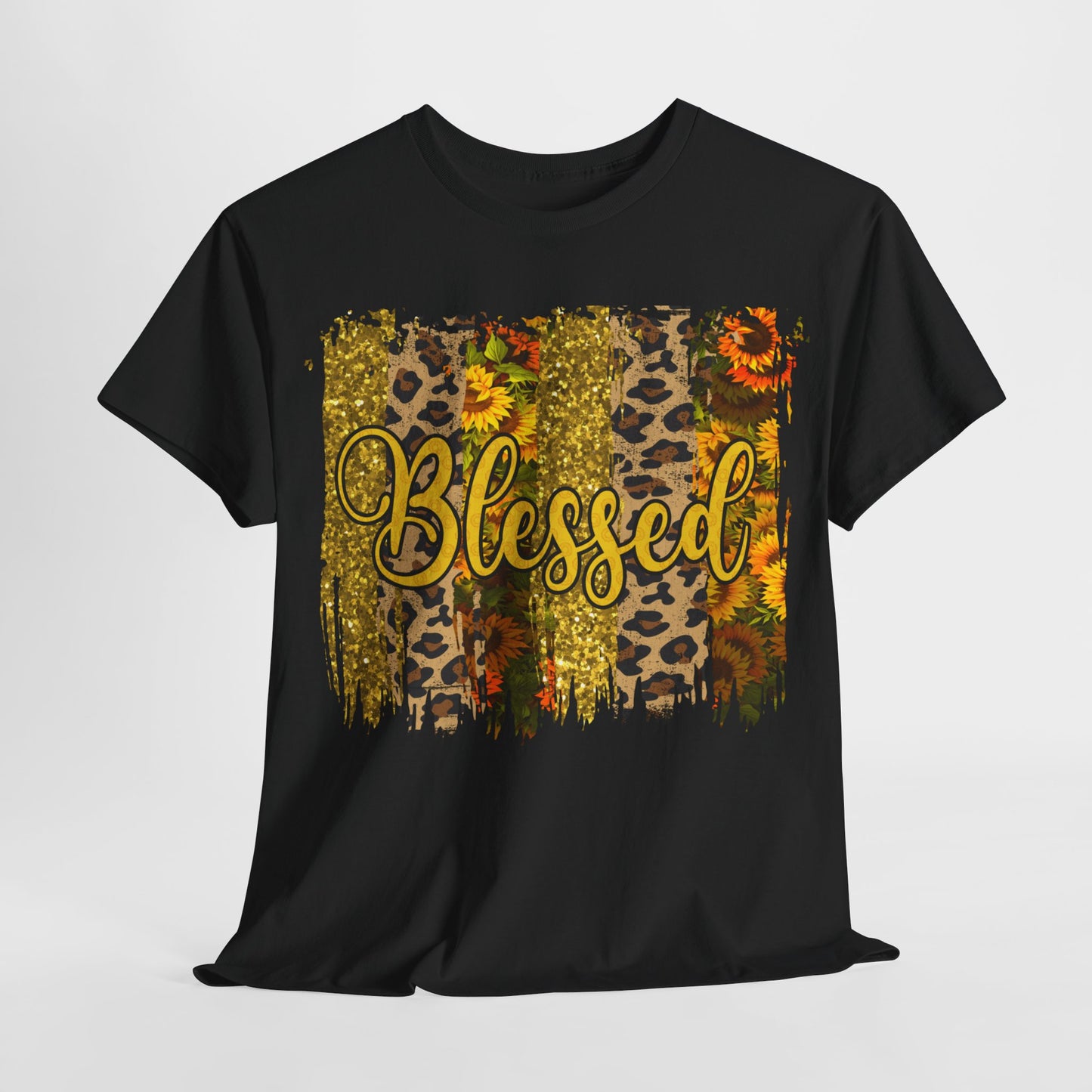 Blessed Leopard design | Cotton Tee - Kim’s Signature Beauty & Accessories