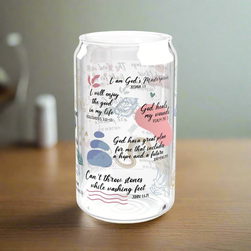 Christian Daily Reminders Glass Sipper - Kim’s Signature Beauty & Accessories (Store description)