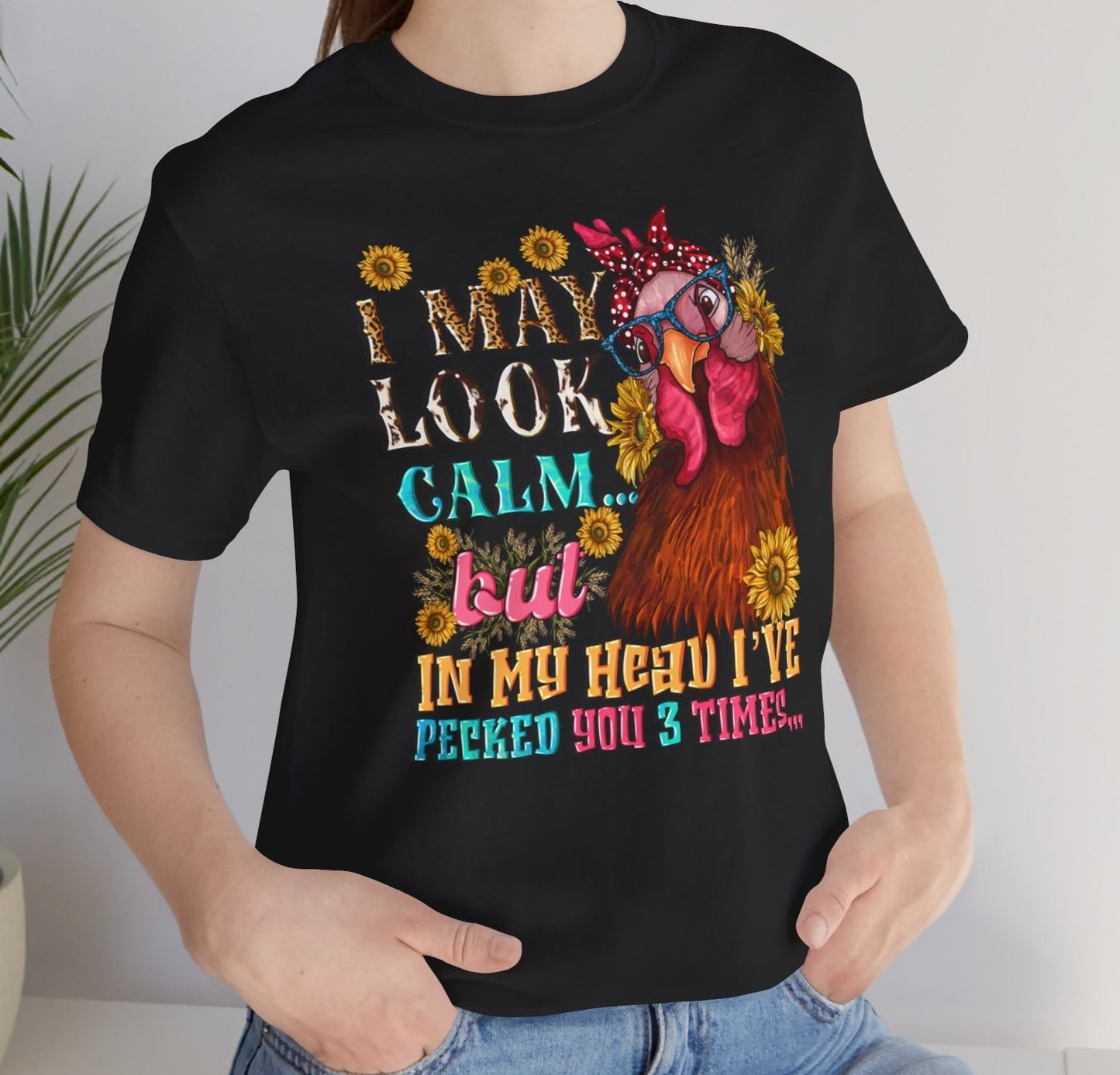 Calm Exterior, Inner Pecking: Funny Tee - Kim’s Signature Beauty & Accessories (Store description)