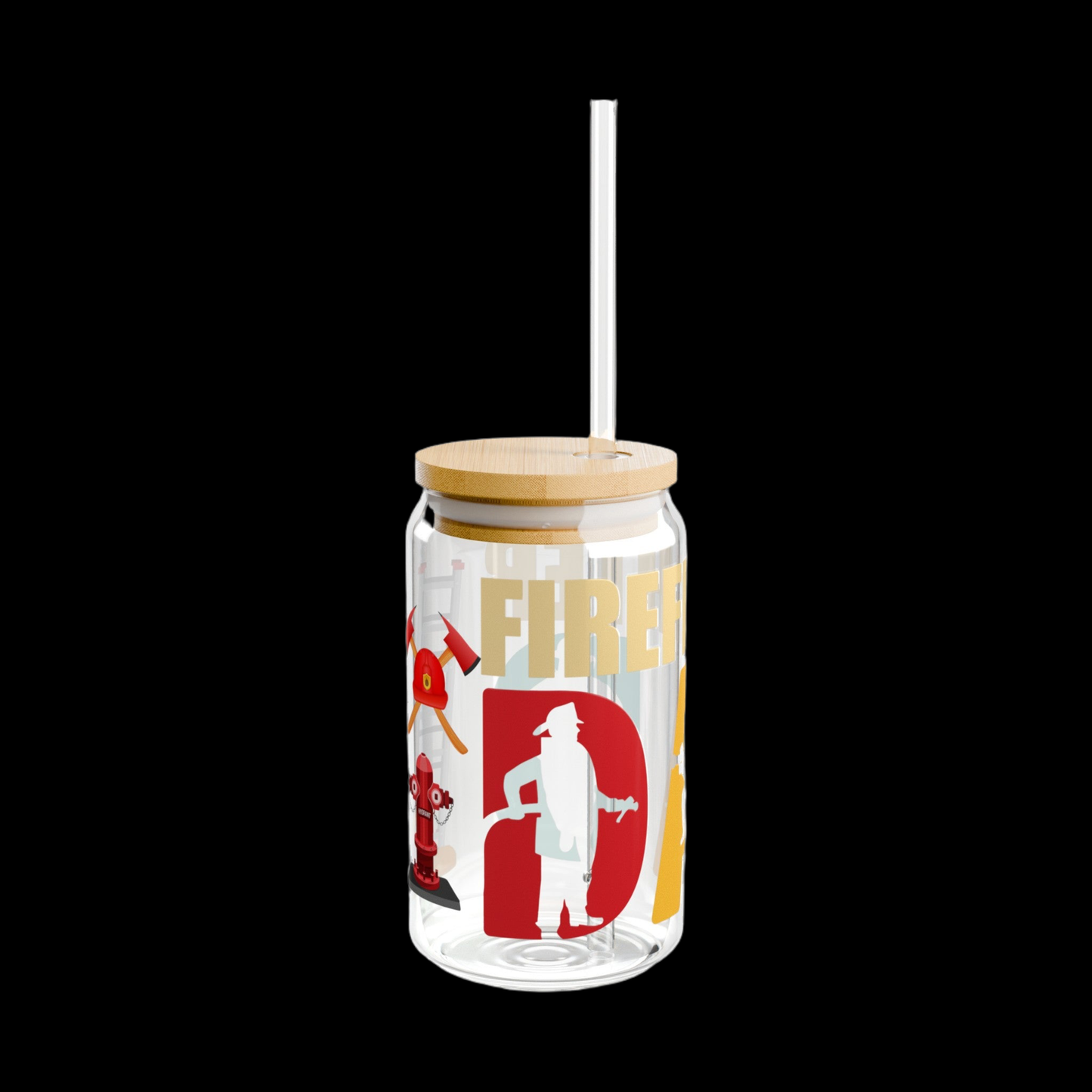 Firefighter Dad Sipper Glass, 16oz - Kim’s Signature Beauty & Accessories