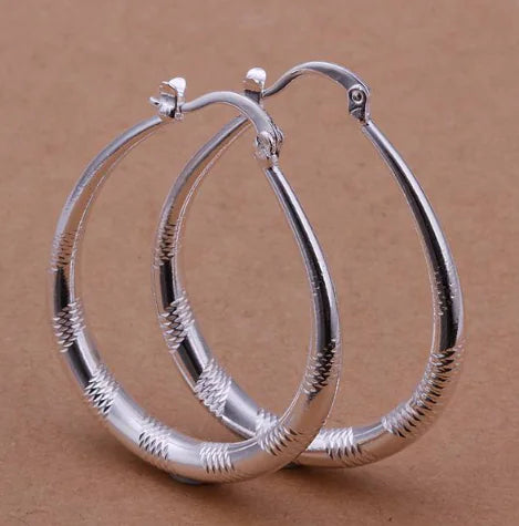 925 Silver-Plated Statement Hoop Earrings - Kim’s Signature Beauty & Accessories