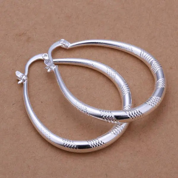 925 Silver-Plated Statement Hoop Earrings - Kim’s Signature Beauty & Accessories