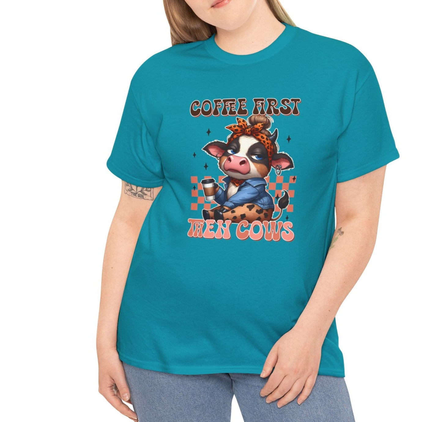 Coffee First then Cows | Cotton Tee - Kim’s Signature Beauty & Accessories (Store description)
