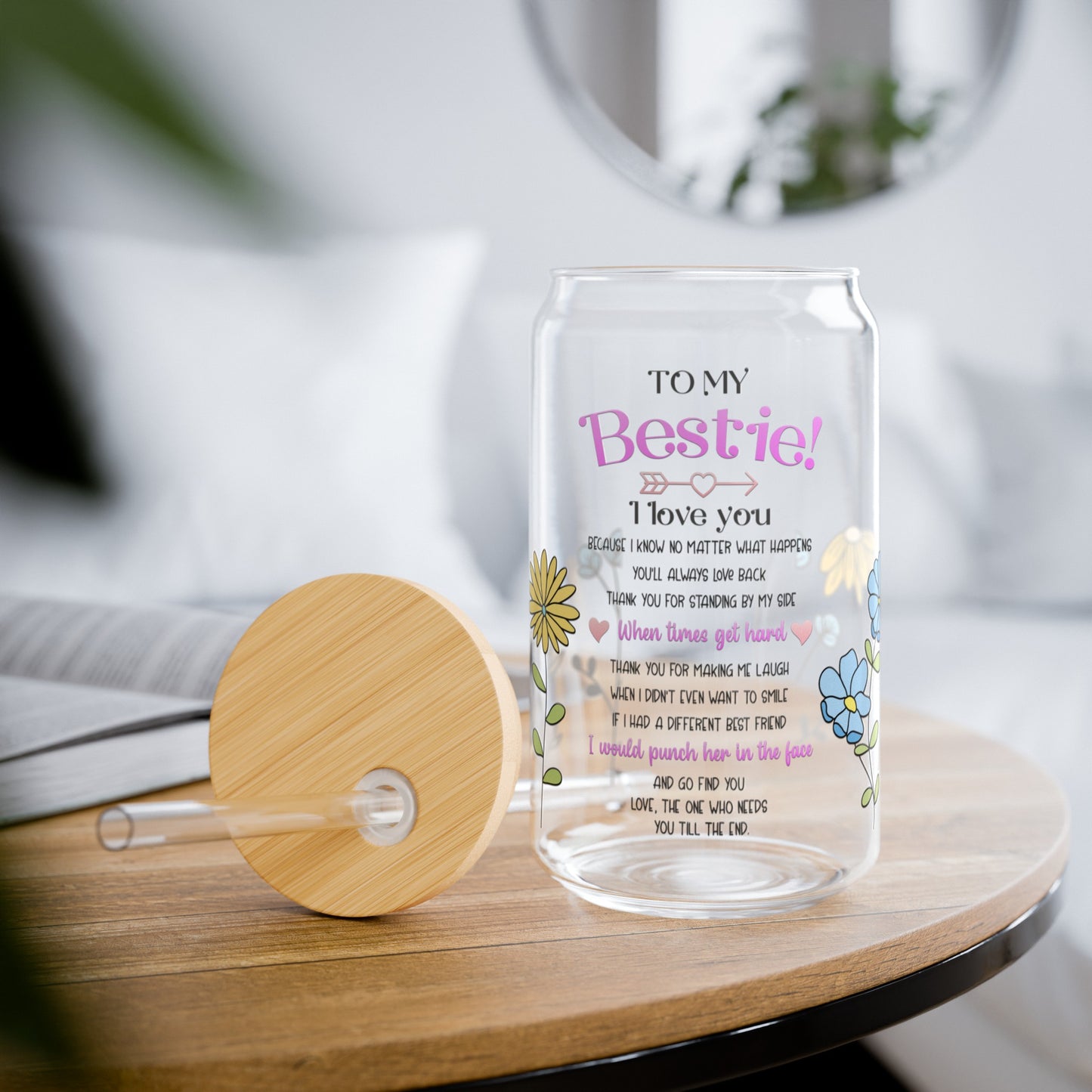 To My Bestie Sipper Glass - Kim’s Signature Beauty & Accessories