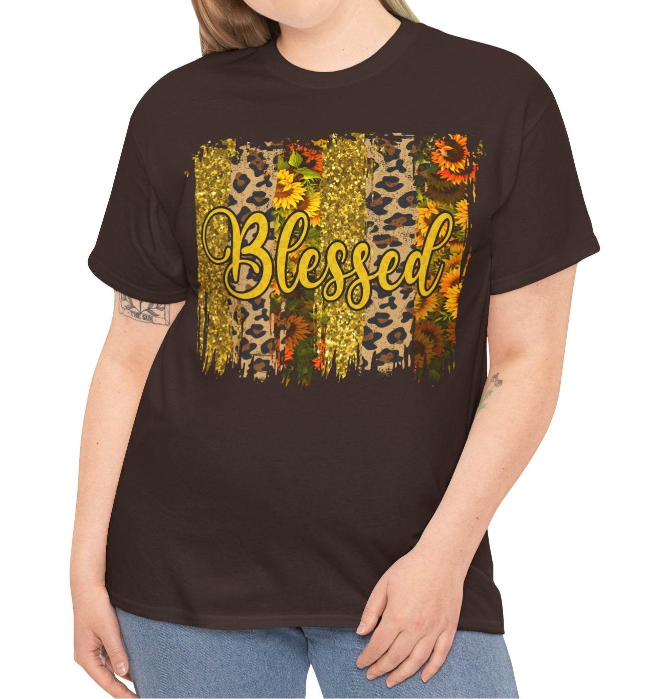 Blessed Leopard design | Cotton Tee - Kim’s Signature Beauty & Accessories