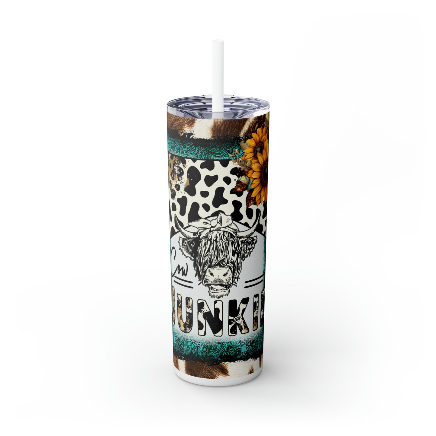 Cow Junkie | Skinny Tumbler with Straw, 20oz - Kim’s Signature Beauty & Accessories