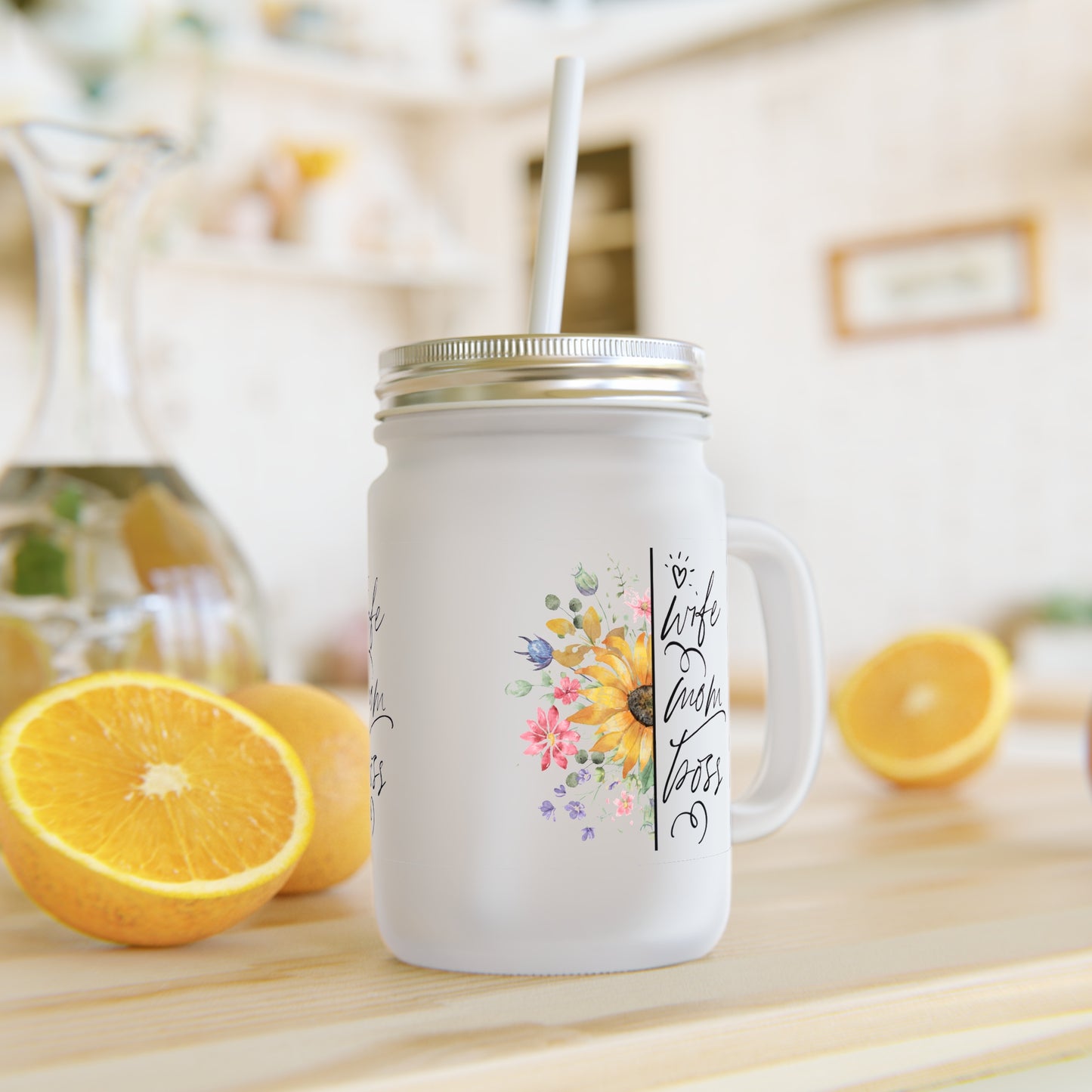 Wife, Mom, Boss Mason Jar - Kim’s Signature Beauty & Accessories