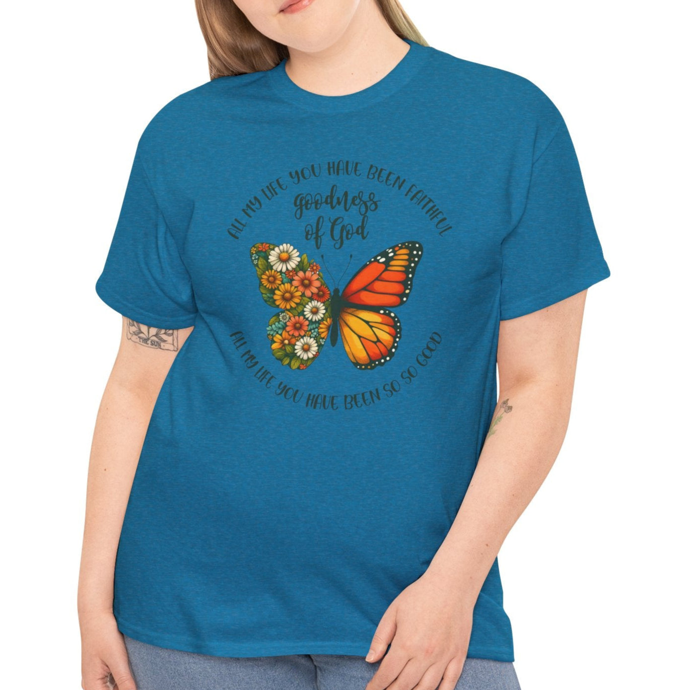 Goodness of God Floral Butterfly Tee - Kim’s Signature Beauty & Accessories (Store description)