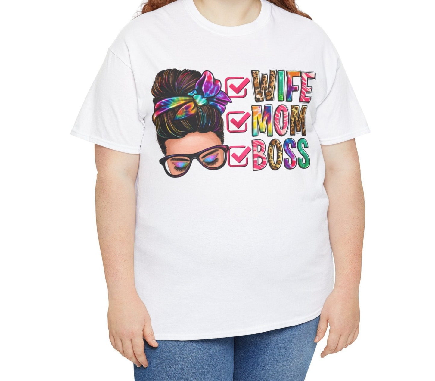 Wife, Mom, Boss | Cotton Tee - Kim’s Signature Beauty & Accessories (Store description)