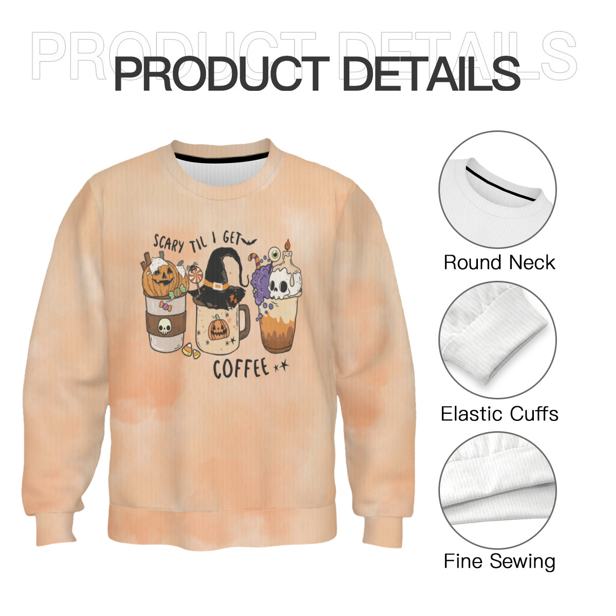 Scary till I Get My Coffee Tie Dye Sweat shirt - Kim’s Signature Beauty & Accessories