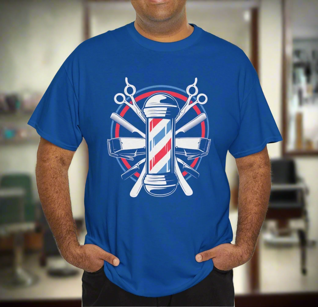 Barber Tools – Classic Barber Pole Graphic Tee - Kim’s Signature Beauty & Accessories