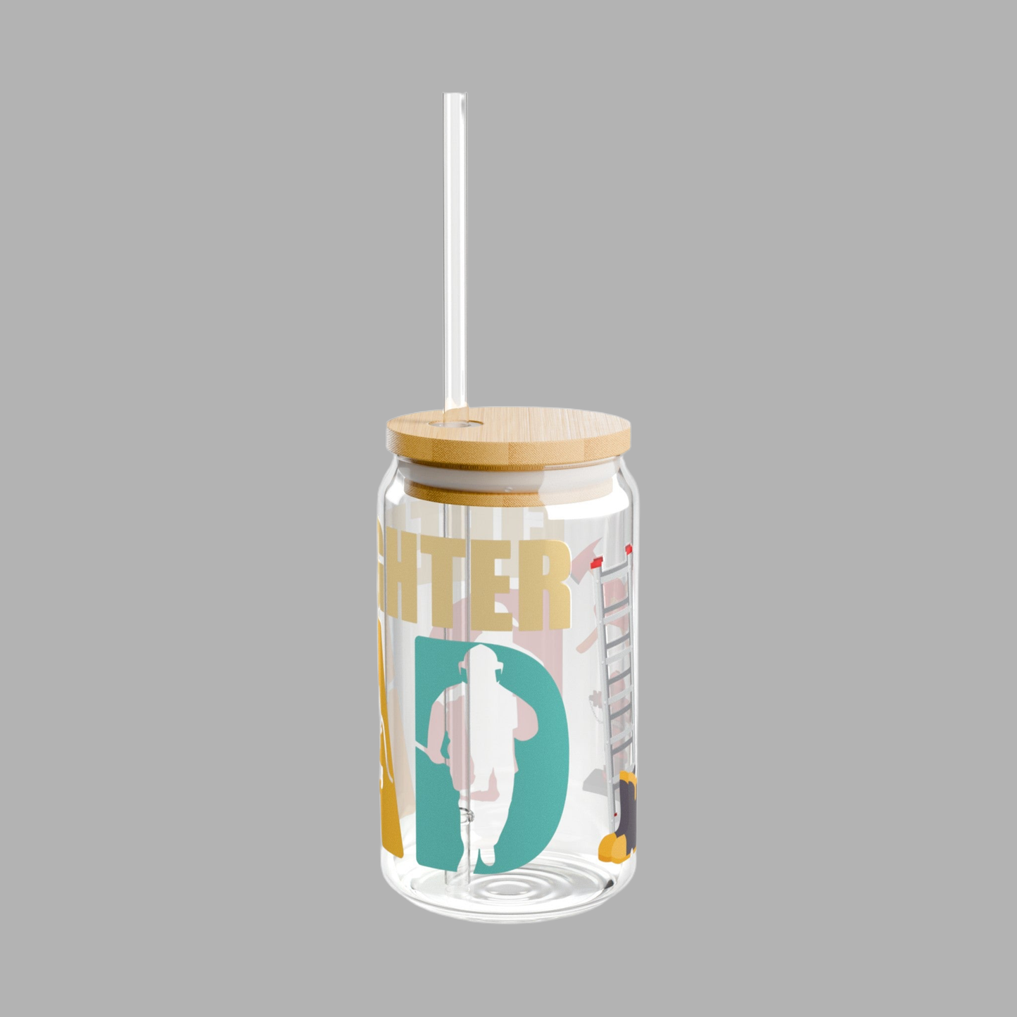 Firefighter Dad Sipper Glass, 16oz - Kim’s Signature Beauty & Accessories