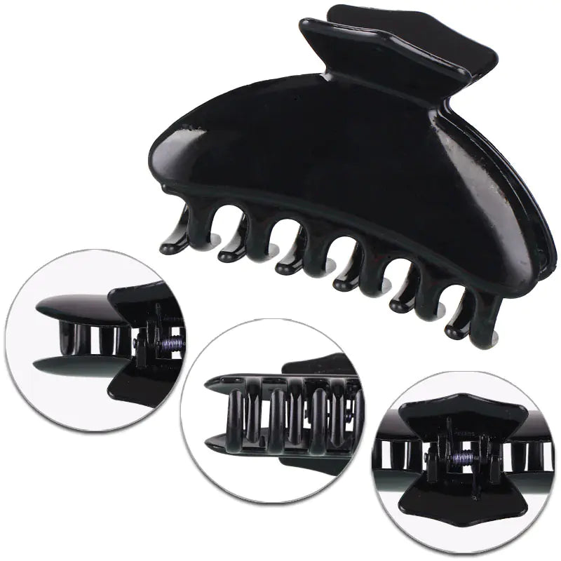 Shiny Spray Hair Clip, Black Shell Ponytail Holder - Kim’s Signature Beauty & Accessories (Store description)