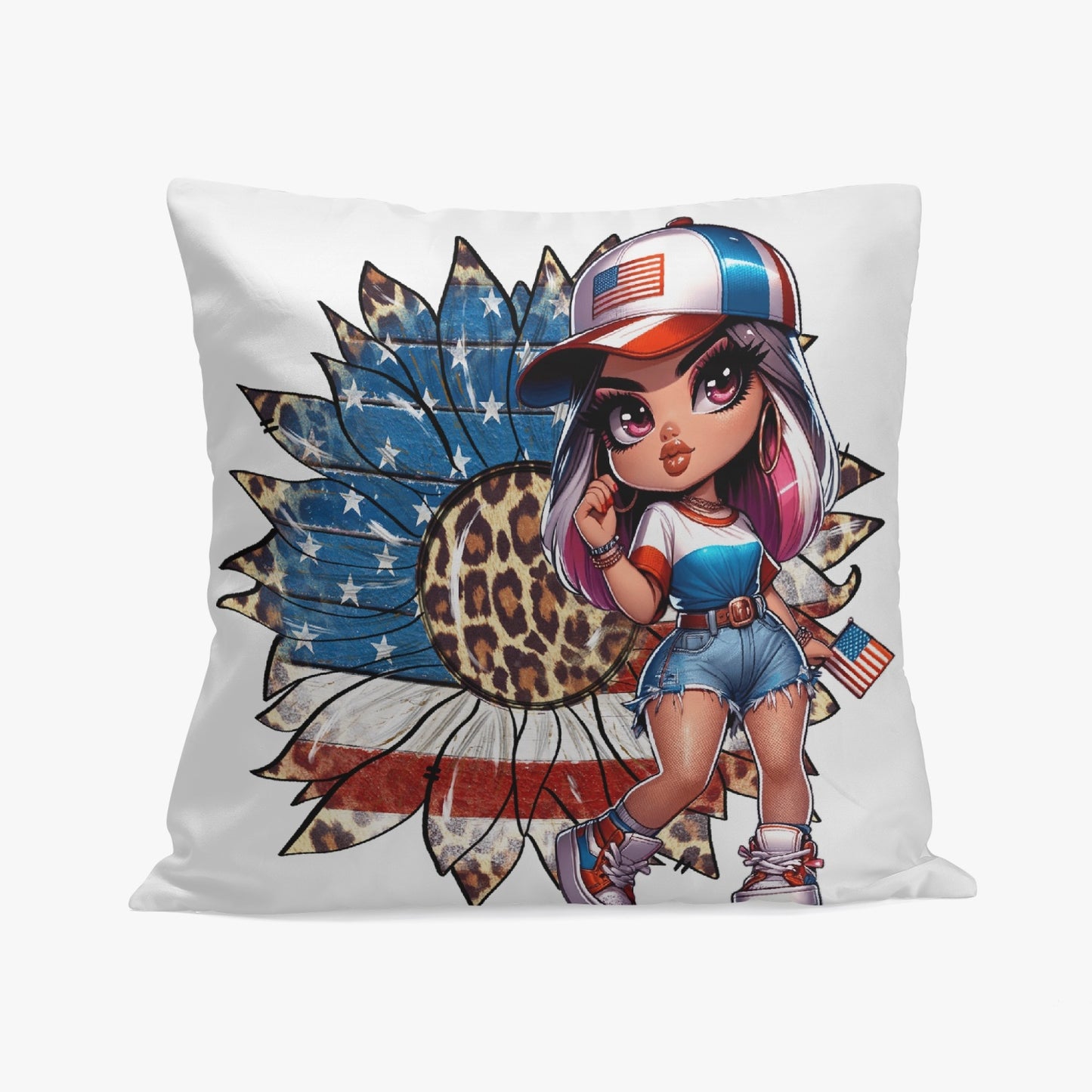 All-American Girl Patriotic Pillow Coverr - Kim’s Signature Beauty & Accessories