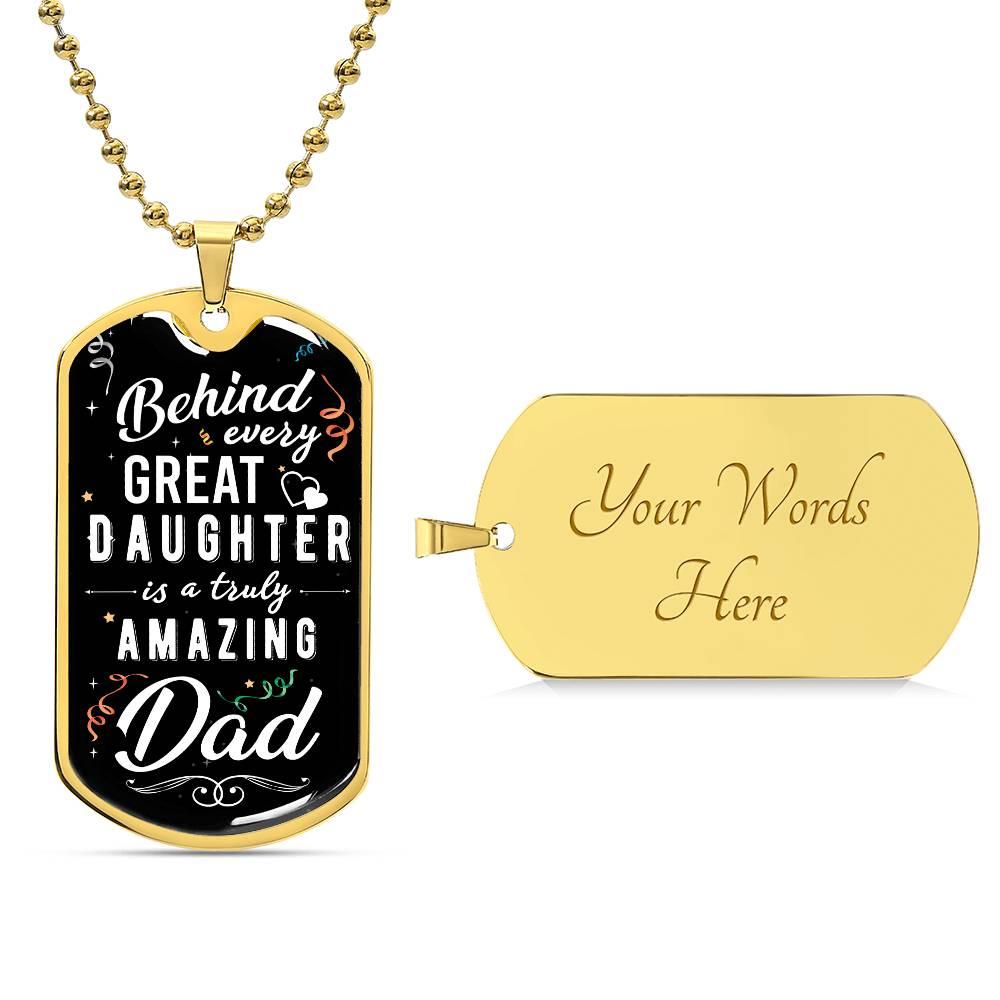 Amazing Dad, Proud Daughter| Dog Tag - Kim’s Signature Beauty & Accessories