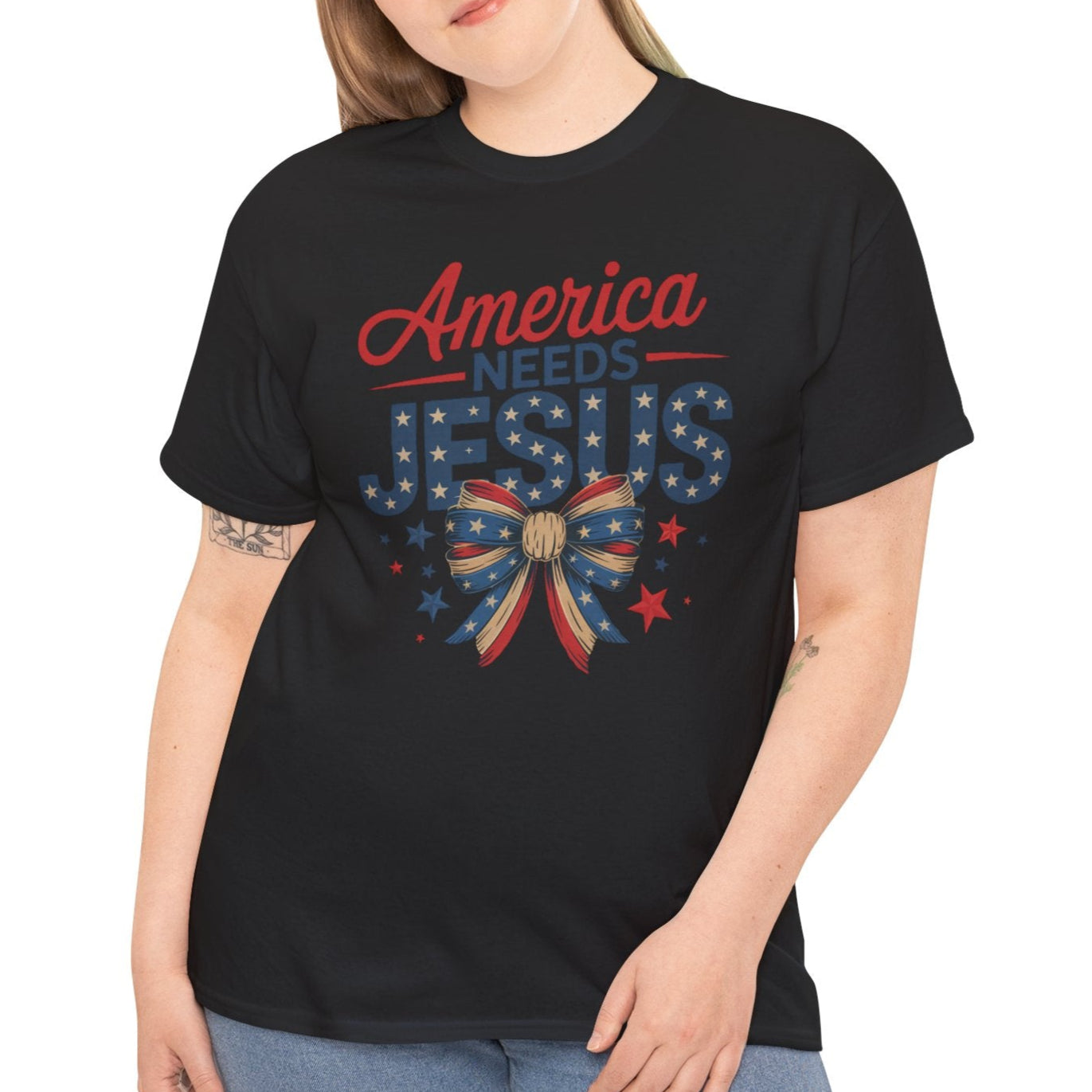 America Needs Jesus – Patriotic Faith T-Shirt - Kim’s Signature Beauty & Accessories