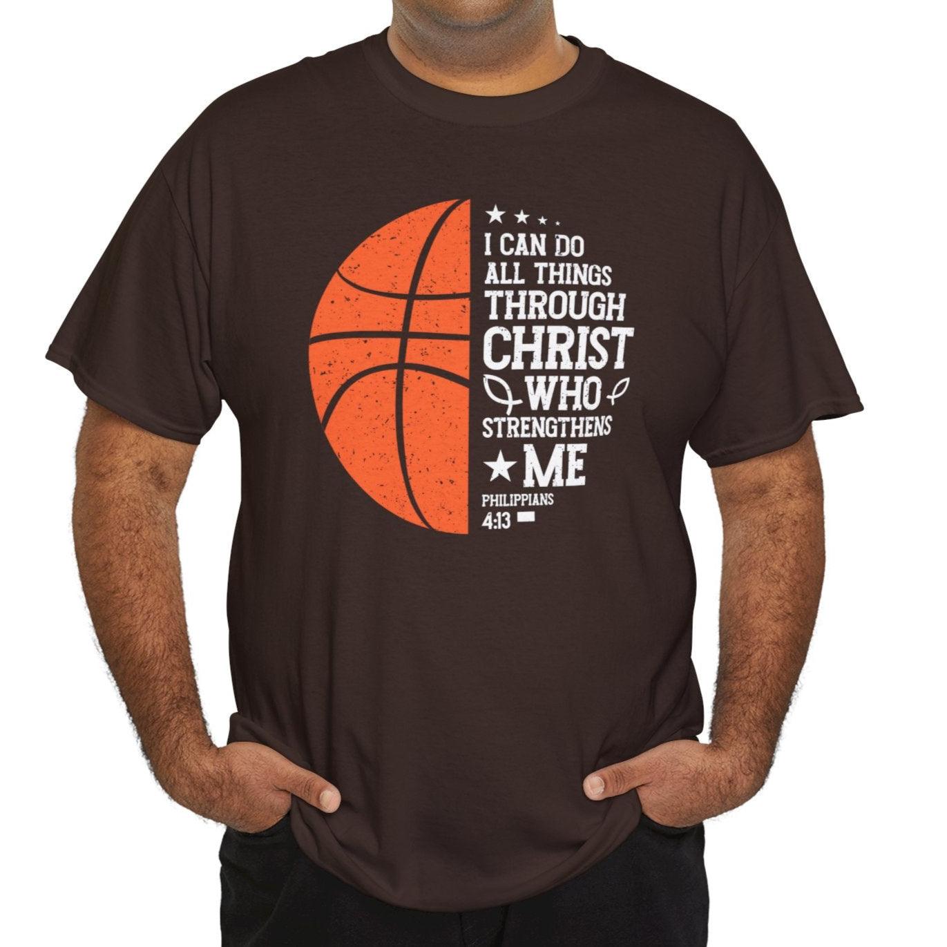 Basketball & Faith Tee – Philippians 4:13 Christian Sports Tee - Kim’s Signature Beauty & Accessories