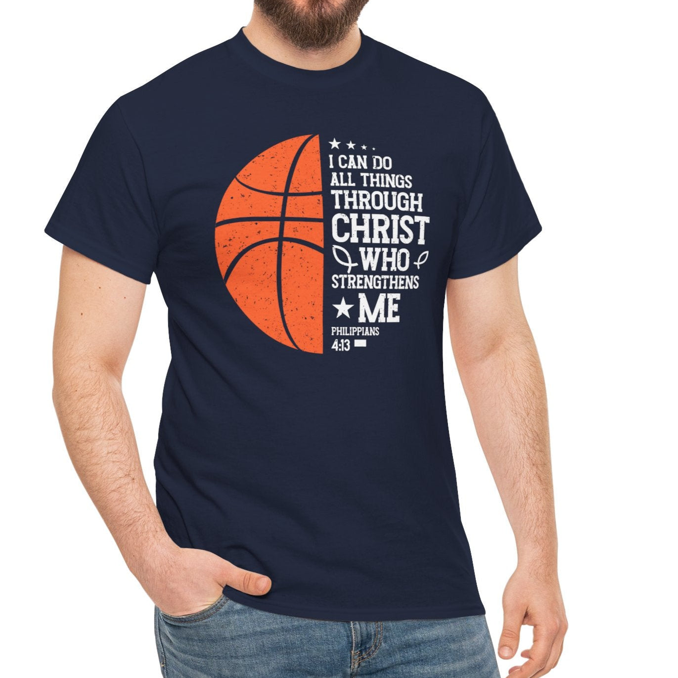 Basketball & Faith Tee – Philippians 4:13 Christian Sports Tee - Kim’s Signature Beauty & Accessories