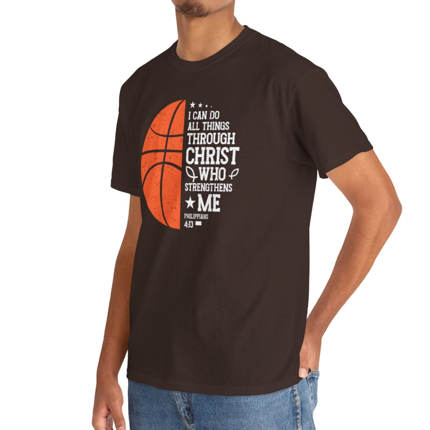 Basketball & Faith Tee – Philippians 4:13 Christian Sports Tee - Kim’s Signature Beauty & Accessories